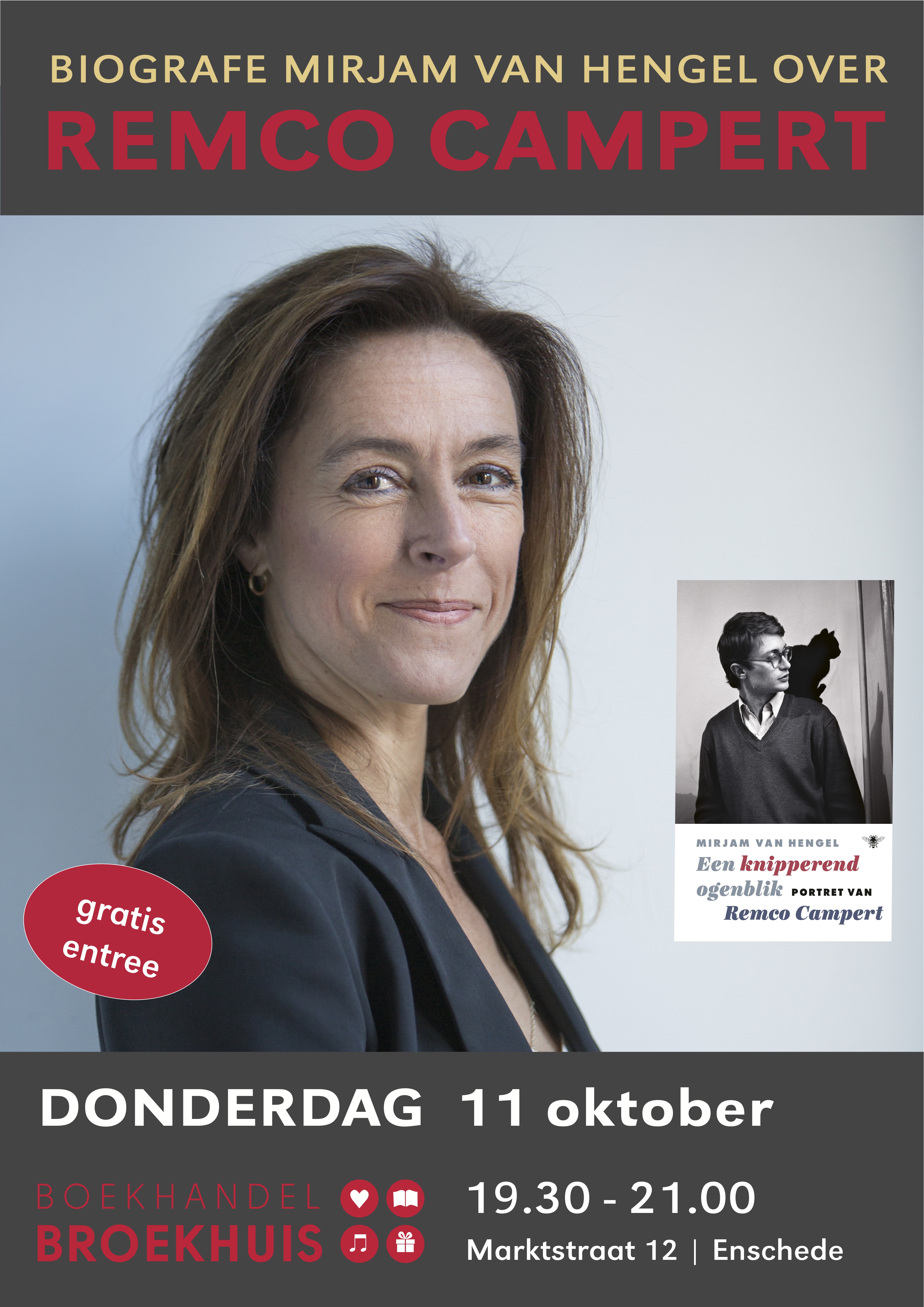 Biografe van REMCO CAMPERT op 11 oktober bij Broekhuis Enschede