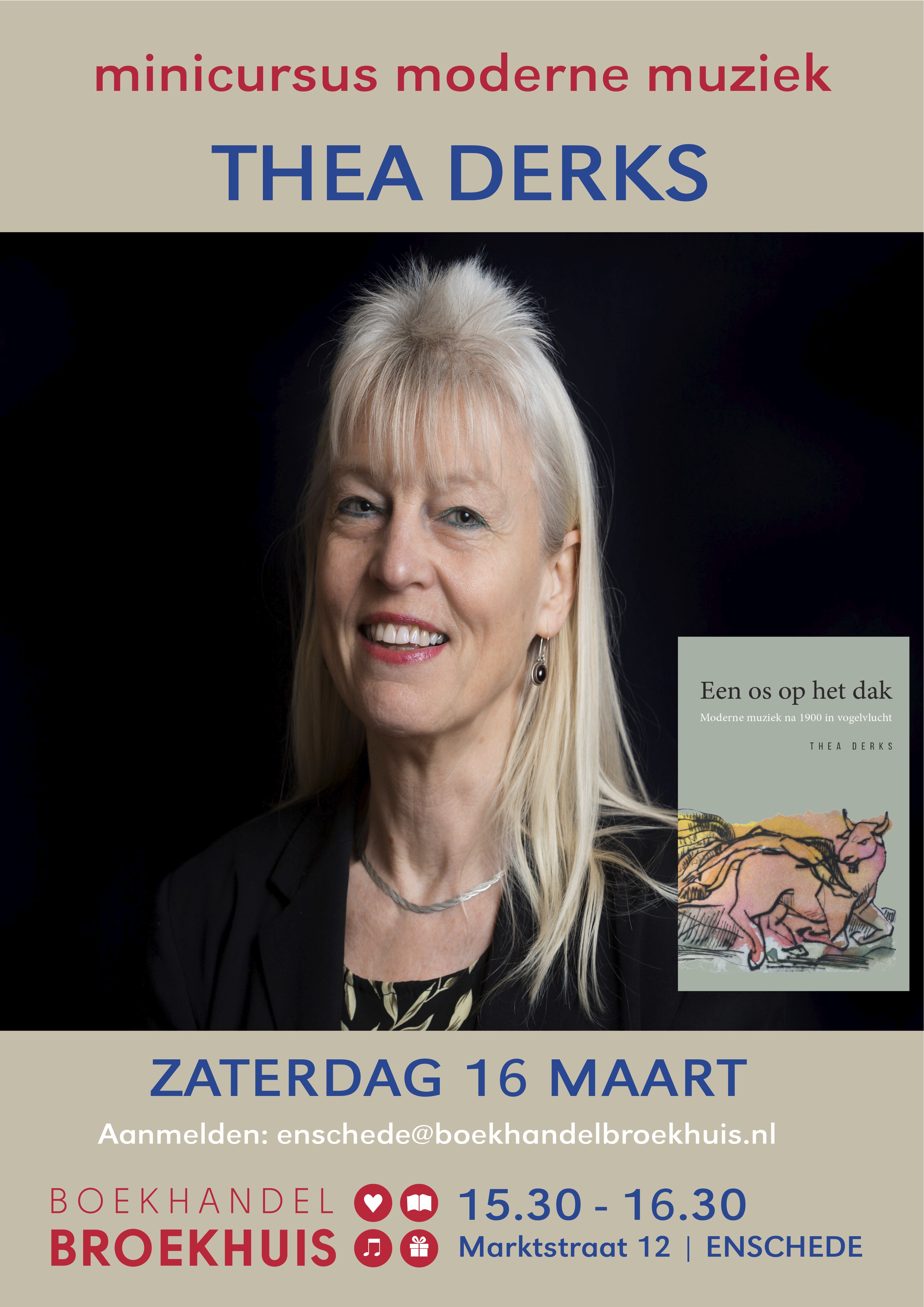 Mini cursus moderne muziek door Thea Derks op 16 maart in Enschede