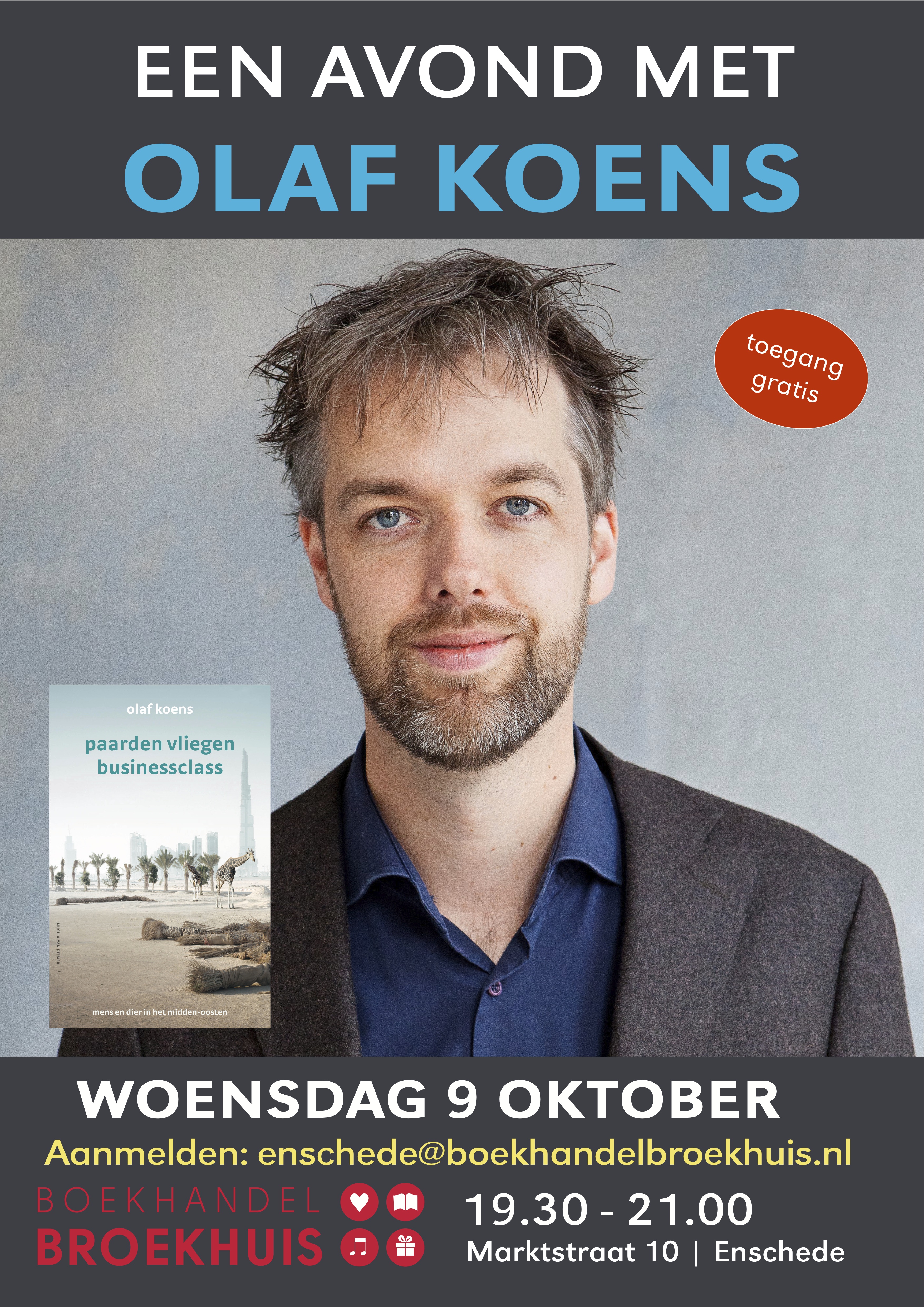 Een avond met midden-oosten correspondent OLAF KOENS op 8 oktober in Enschede