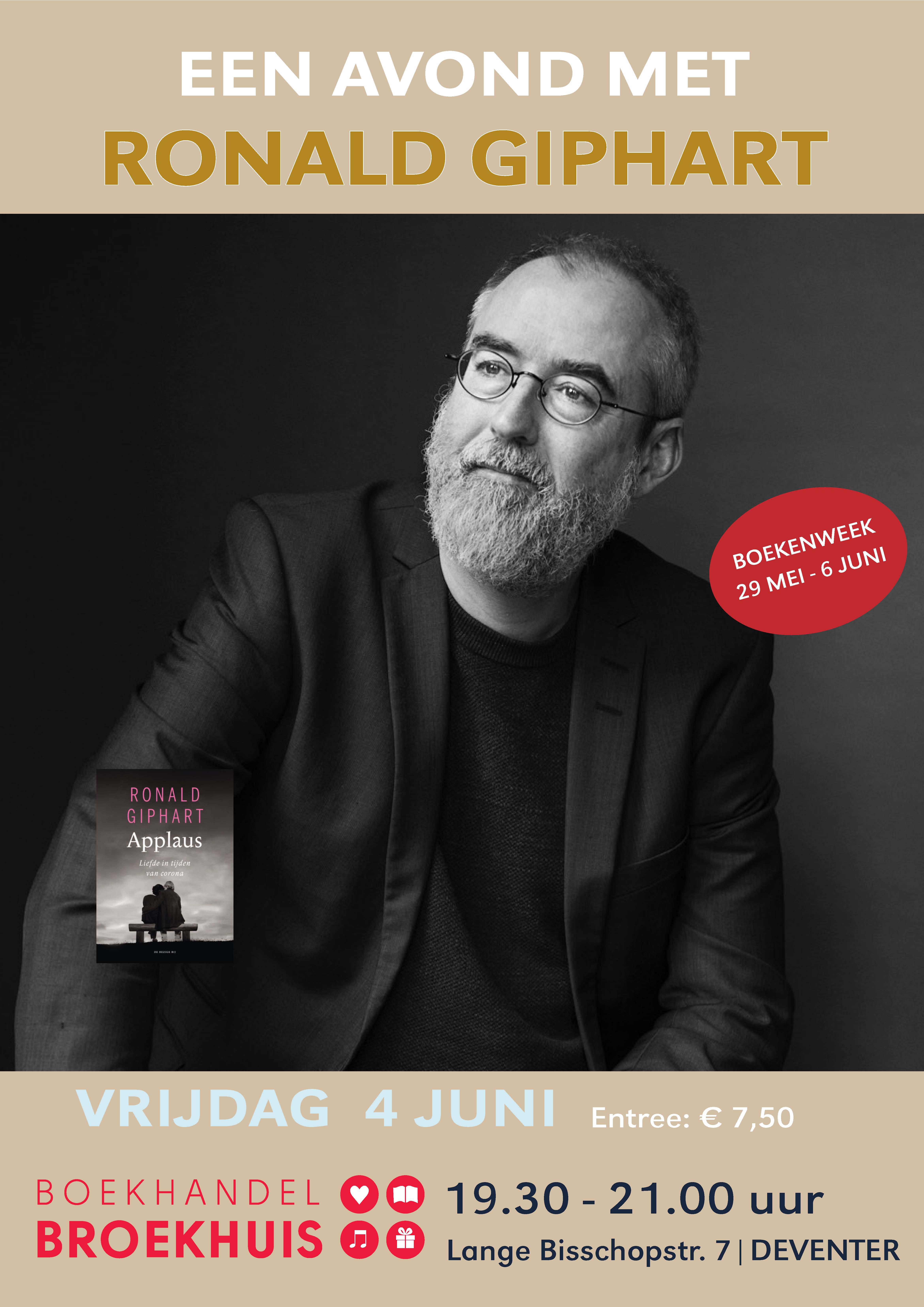 Een avond met RONALD GIPHART op vrijdag 4 juni bij Broekhuis Deventer