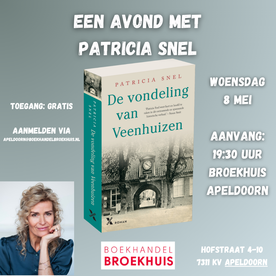 Een avond met Patricia Snel op 8 mei in Apeldoorn